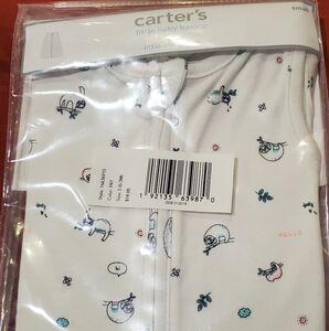 Carter's White Sleep Sack with Sloth and Sun Design